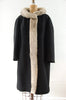 60's Black Wool Princess Coat